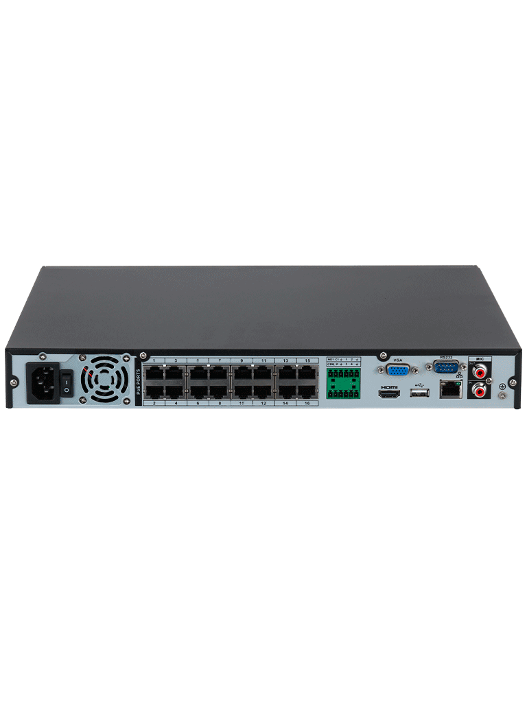 DAHUA DHI-NVR4232-16P-4KS3 NVR de 8 MP / 4k / 32 Canales IP / 16 Puertos PoE / Rendimiento de 160 Mbps/ Smart H.265+/ 2 Bahías de disco duro/ 4&2 E&S de Alarma/ Soporta cámaras WizSense/ 2 canales SMD Plus DAHUA DHI-NVR4232-16P-4KS3 NVR de 8 MP / 4k / 32 Canales IP / 16 Puertos PoE / Rendimiento de 160 Mbps/ Smart H.265+/ 2 Bahías de disco duro/ 4&2 E&S de Alarma/ Soporta cámaras WizSense/ 2 canales SMD Plus